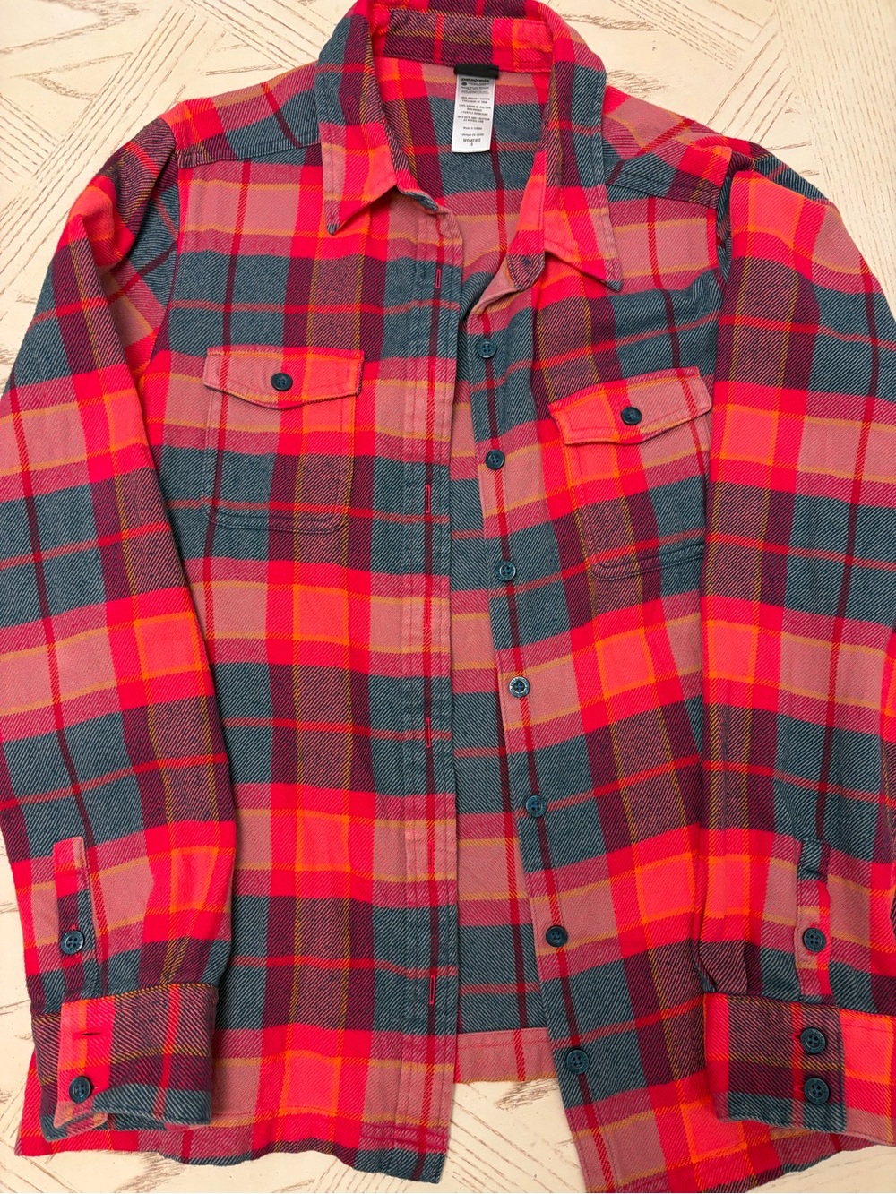 Patagonia Organic Cotton Fjord Flannel Shirt Women’s 8 Plaid Button Down